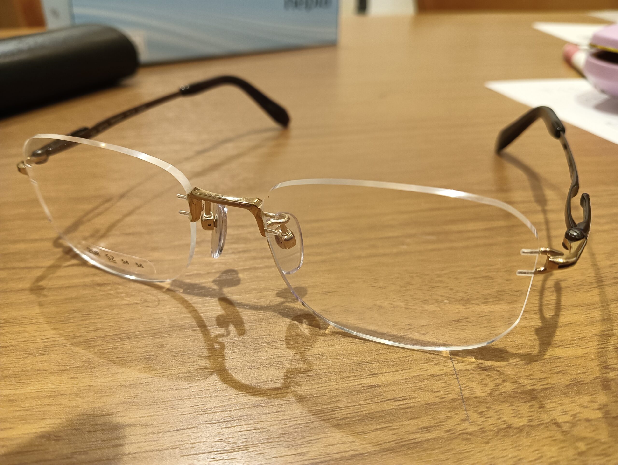 ∞ ホーヤ ホヤ HOYA ピンフィール PF013T 眼鏡 メガネ フレーム リムレス フチ無し ツーポイント ゴールド 茶 ブラウン □GS HOYA（ホヤ)